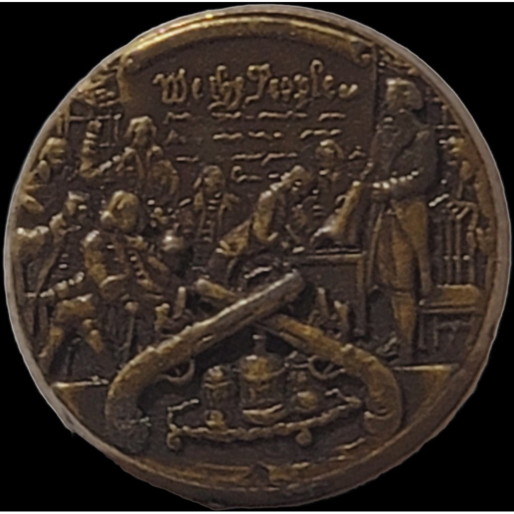 Vintage NRA We The People Constitution Signing Brass Tone Lapel Tie Pin Tack